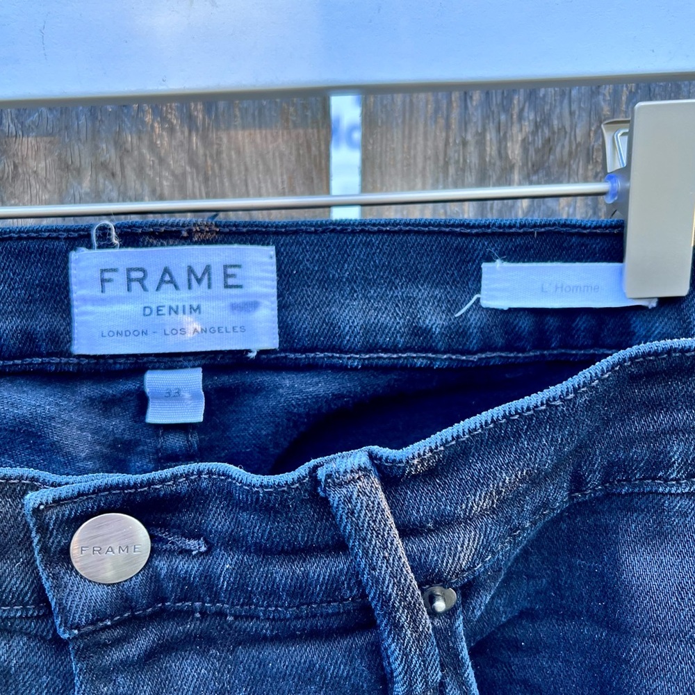 🎉HP🎉 *Frame Denim | L'Homme Black Skinny Jeans RN 139021 Cut 166500 Size 33 - Picture 5 of 11